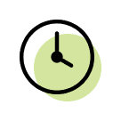 Clock icon representing on-time delivery
