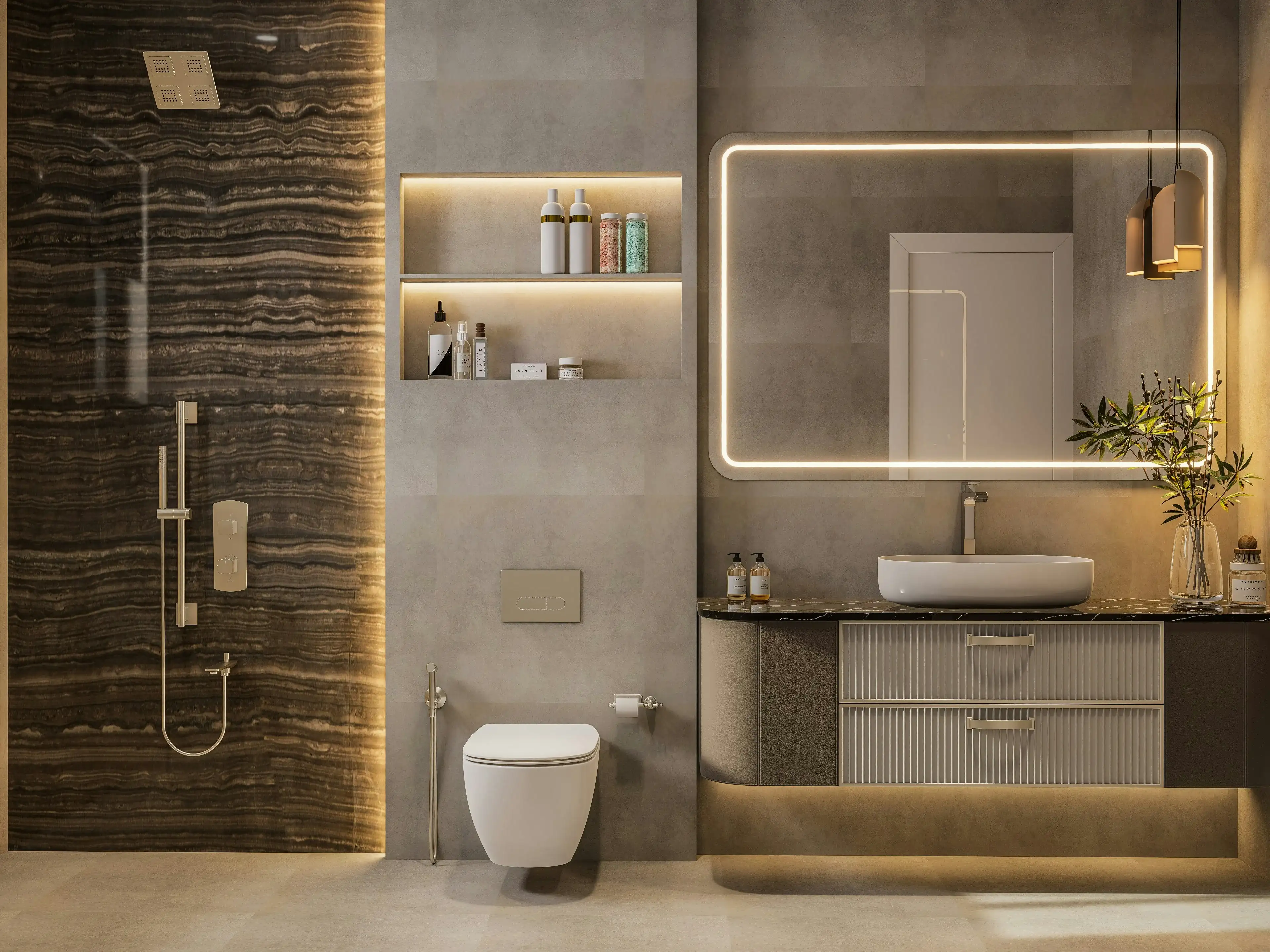 Bathroom Cabinet with Open Storage
